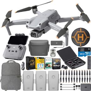 DJI Air 2S Fly More Combo Drone Quadcopter مع فيديو 5.4K، ومستشعر CMOS 1 بوصة، وكاميرا ذات محورين ثلاثي المحاور، وبطارية ثلاثية، وحزمة مرشحات ND مع حقيبة ظهر Deco Gear، ووسادة هبوط وبرامج in Kuwait