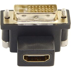 CY DVI Male to HDMI Female Adapter 90 Degree Down Angled 4K 1080P for Computer HDTV Graphics Card
