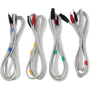 Compex Compatible Replacement Lead Wires, 4 Pack, 2mm pin connectors