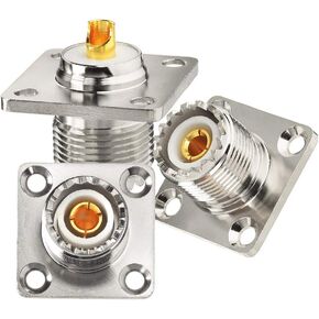 wlaniot SO239 Coupler SO-239 Coax Connector Adapter UHF Female to Female SO239 Barrel Connector Ham Radio Coax Connectors 2pcs in Kuwait
