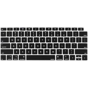 غطاء لوحة مفاتيح MOSISO متوافق مع جهاز MacBook Air 13 بوصة 2019 2018 إصدار A1932 شاشة Retina مع معرف اللمس، جلد سيليكون واقٍ مقاوم للماء والغبار، أسود
