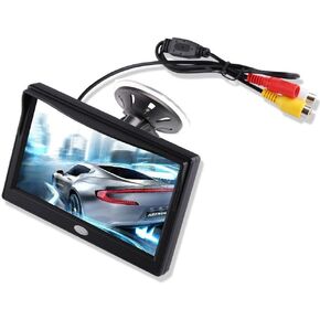 5’’ Inch TFT LCD Car Color Rear View Monitor Screen for Parking Rear View Backup Camera with 2 Optional Bracket(Suckers Mount and Normal Adhesive Stand), Camera not Included, Monitor Only