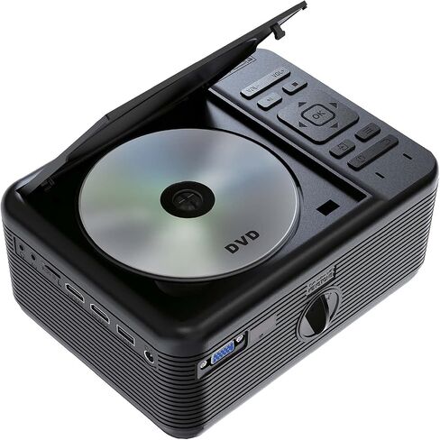 جهاز عرض RCA DVD مع مكبر صوت مدمج - جهاز عرض صغير محمول مزود بتقنية Bluetooth - جهاز عرض داخلي / خارجي وحزمة شاشة - متوافق مع HDMI / AV / VGA / Micro SD - نظام مروحة هادئ - دقة 1920 × 1080 in Kuwait