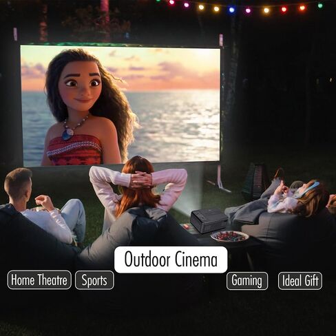 جهاز عرض RCA DVD مع مكبر صوت مدمج - جهاز عرض صغير محمول مزود بتقنية Bluetooth - جهاز عرض داخلي / خارجي وحزمة شاشة - متوافق مع HDMI / AV / VGA / Micro SD - نظام مروحة هادئ - دقة 1920 × 1080 in Kuwait