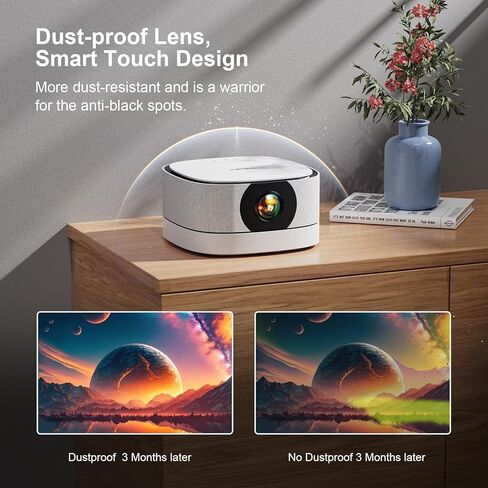 【Battery Powered】Outdoor Projector with WiFi and Bluetooth 1080P: 480 ANSI 16000L Lisowod Mini Portable Rechargeable Projector with Electric-Focus & Zoom Movie Projector for Outdoor/Home Use in Kuwait