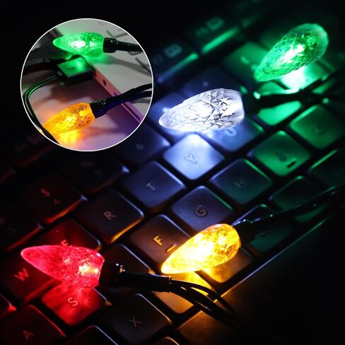 Befoxfo 2 Pack USB Christmas Light Phone Charger Cord USB and Bulb Charger,50inch 10led Multicolor Available with Phone 5，6，7，8，X,XR,XS,XS Max,11Pro Max SE2, 12/13/14,14plus,14Por,14 Pro Max in Kuwait