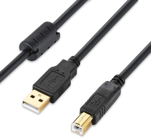 XBOHJOE USB Printer Cable 25ft USB 2.0 Type A Male to B Male Printer Scanner Cord for HP Canon Lexmark Epson Dell Xerox Samsung USB a to b Cable(Black, 25ft) in Saudi Arabia