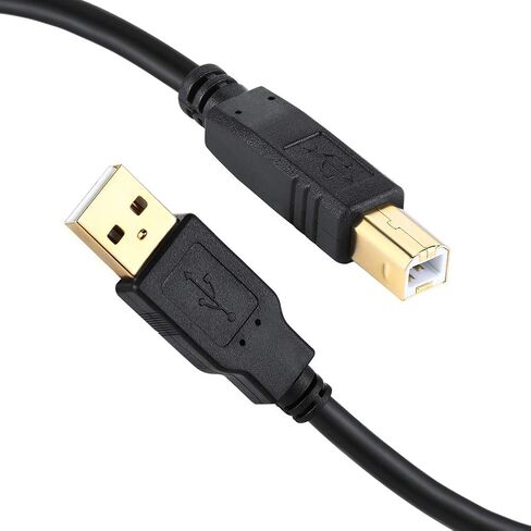 XBOHJOE USB Printer Cable 25ft USB 2.0 Type A Male to B Male Printer Scanner Cord for HP Canon Lexmark Epson Dell Xerox Samsung USB a to b Cable(Black, 25ft) in Saudi Arabia
