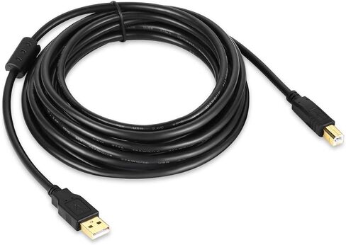XBOHJOE USB Printer Cable 25ft USB 2.0 Type A Male to B Male Printer Scanner Cord for HP Canon Lexmark Epson Dell Xerox Samsung USB a to b Cable(Black, 25ft) in Saudi Arabia