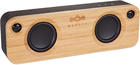 House of Marley - نظام صوت محمول يعمل بتقنية البلوتوث - 3.5 مكبر صوت ومكبر صوت واحد، نطاق لاسلكي 30 مترًا، وقت تشغيل 8 ساعات، بطارية مدمجة، مصنوعة بشكل مستدام، EM-JA006SB أسود مميز in Kuwait