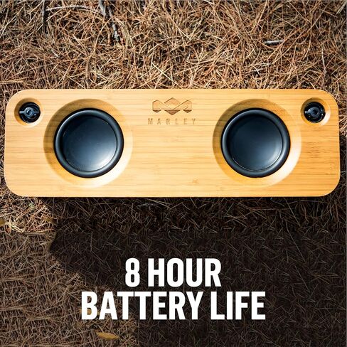 House of Marley - نظام صوت محمول يعمل بتقنية البلوتوث - 3.5 مكبر صوت ومكبر صوت واحد، نطاق لاسلكي 30 مترًا، وقت تشغيل 8 ساعات، بطارية مدمجة، مصنوعة بشكل مستدام، EM-JA006SB أسود مميز in Kuwait