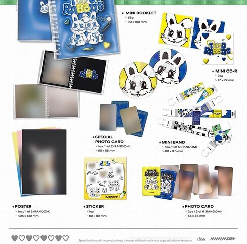 MAMAMOO+ - Two Rabbits (1st Mini Album) CD+Folded Poster (+ 1 Folded Poster) in Kuwait