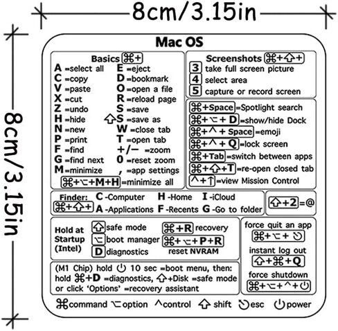 2 Pcs Clear Vinyl Mac Quick Reference Keyboard Shortcuts Stickers, Shortcut Stickers Compatible with MacBook - After Effects in Kuwait