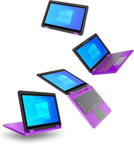 اوواو لابتوب ارجواني 11.6 انش FHD 2 في 1 بشاشة لمس مع قلم ستايلس ومعالج انتل N4120 ونظام تشغيل ويندوز 11 وذاكرة RAM 6GB وSSD M.2 256GB قابل للتحويل للاطفال in Kuwait