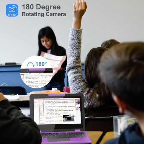 اوواو لابتوب ارجواني 11.6 انش FHD 2 في 1 بشاشة لمس مع قلم ستايلس ومعالج انتل N4120 ونظام تشغيل ويندوز 11 وذاكرة RAM 6GB وSSD M.2 256GB قابل للتحويل للاطفال in Kuwait