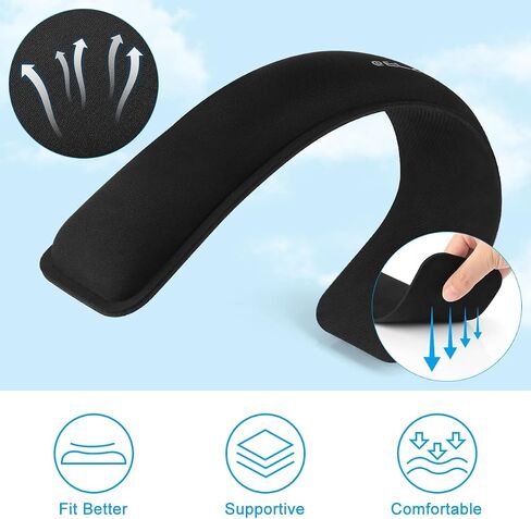ELZO Keyboard Wrist Rest Pad Support with 65D High-Density Thicken Memory Foam Padding, Ergonomic Design Computer Rest Pad Desk Wrist Pad, Non-Slip Rubber Base Office Laptop (Rectangle Black) in Kuwait