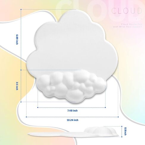 MANBASNAKE Cloud Mouse Pad Wrist Support Keyboard Wrist Rest Set with Ergonomic Memory Foam,Non-Slip Base,Cloud Coasters for Home,Office,Laptop,Desktop Computer,Easy Typing Pain Relief-Blue in Saudi Arabia