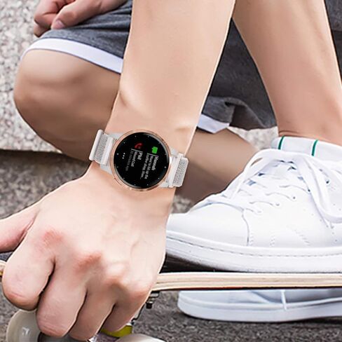 Silicone & Nylon Watch Bands for Garmin Vivoactive 4S / Venu 2S /Venu 3S / Vivomove 3S, Soft Sport 18mm Quick Release Replacement Wristband Strap for Garmin Forerunner 255s/255s Music in Kuwait