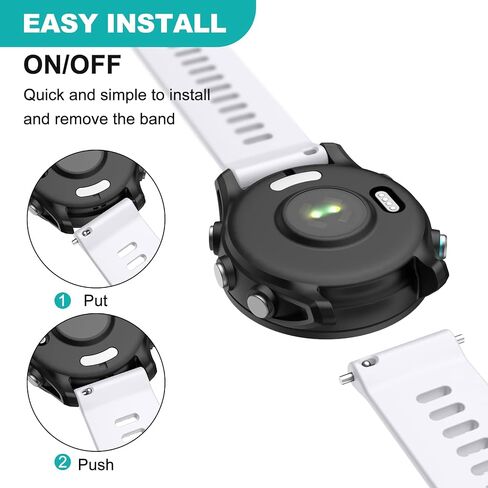 OVERSTEP Watch Band for Garmin Forerunner 255/265/Vivoactive 4/Venu 2 | 22mm Silicone Watch Bands for Garmin Vivoactive 4/Forerunner 255/265 Music/Venu 2 in Kuwait