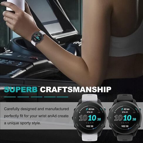 OVERSTEP Watch Band for Garmin Forerunner 255/265/Vivoactive 4/Venu 2 | 22mm Silicone Watch Bands for Garmin Vivoactive 4/Forerunner 255/265 Music/Venu 2 in Kuwait