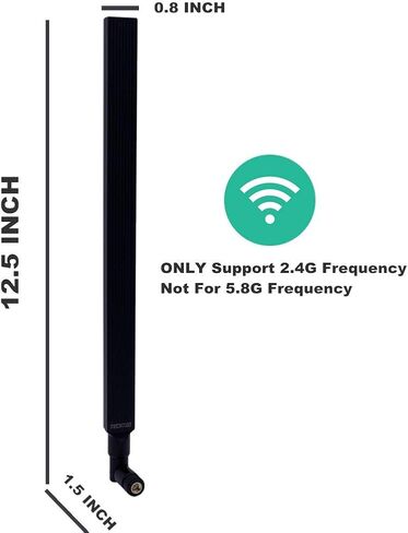 هوائي TECHTOO WiFi 2.4 جيجا هرتز 10 ديسيبل لجهاز التوجيه اللاسلكي - كاميرا IP للأمان - محول بطاقة USB - بطاقات PCI PCIe - موسع النطاق - سطح المكتب للكمبيوتر الشخصي - الطائرة بدون طيار - معزز الإشارة (2.4 جيجا هرتز RP-SMA 2-Pack) in Kuwait