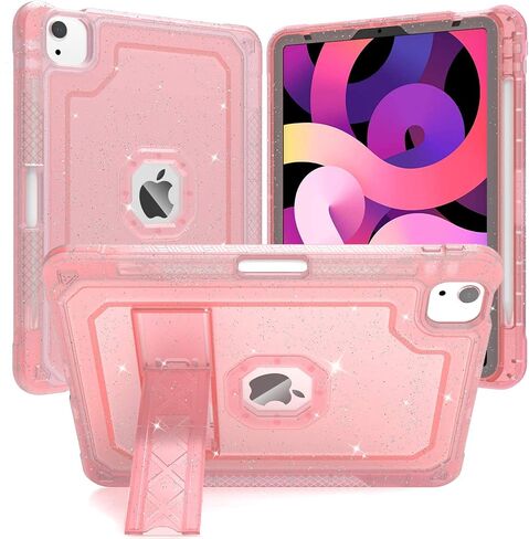 ZoneFoker Case for iPad Air 5th/ 4th Generation Case (2022/2020) 10.9'', for iPad Pro 11 Inch (4th/3rd/2nd/1st Gen), Hard Sturdy Slim Cover for iPad Air 5 4 th with Pencil Holder/Stand, Clear Glitter in Saudi Arabia