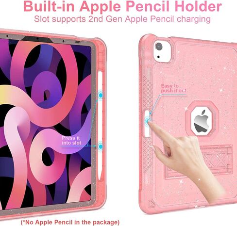 ZoneFoker Case for iPad Air 5th/ 4th Generation Case (2022/2020) 10.9'', for iPad Pro 11 Inch (4th/3rd/2nd/1st Gen), Hard Sturdy Slim Cover for iPad Air 5 4 th with Pencil Holder/Stand, Clear Glitter in Saudi Arabia