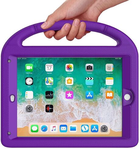 حافظة SUPLIK للأطفال لجهاز iPad الجيل الخامس/السادس (9.7 بوصة، 2017/2018)، حافظة iPad Air 2/1 & Pro 9.7 مع واقي شاشة، غطاء حماية متين مع حامل مقبض لجهاز Apple iPad 5/6 Gen، وردي in Kuwait