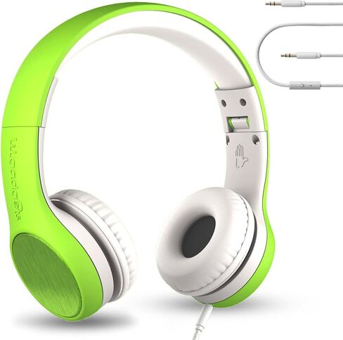 LilGadgets Connect+ Style On-Ear Kids Headphones with Microphone - SharePort Technology, SoftTouch Padding, Detachable Cable, Volume Limiting, Durable & Adjustable - Purple in Kuwait