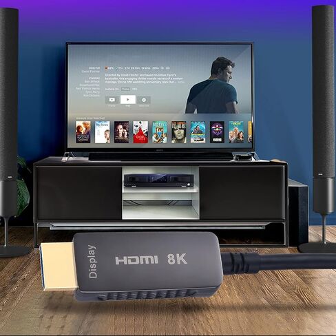 كابل HDMI من الألياف الضوئية SOEYBAE 8K بطول 100 قدم/30 مترًا، كابل HDMI 2.1 يدعم 8K@60 هرتز، 4K@120 هرتز، 48 جيجابت في الثانية، eARC، HDCP2.2، PS5 in Kuwait