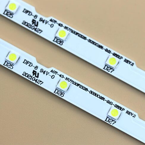BN96-45954A BN44-00947A Edge Lit LED Backlight Strips/Bars for Samsung 43" TV AOT 43 NU7100F AOT_43_NU7100F_2X28_3030C UE43NU7100 UE43NU7120 UE43NU7170 HG43AJ690U HG43EJ690U UA43NU7090K HG43AJ670U in Saudi Arabia
