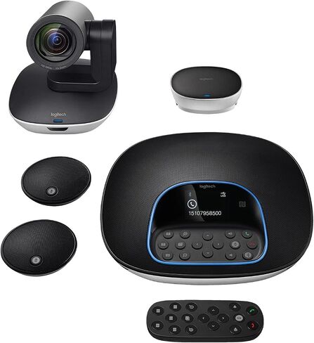 Logitech Group Video Conferencing Bundle with Expansion Mics for Big Meeting Rooms, Black and Silver in Saudi Arabia