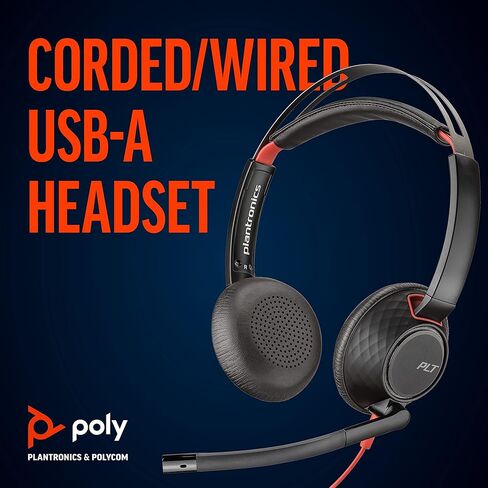 Plantronics - Blackwire C5210 - Wired, Single Ear (Monaural) Headset with Boom Mic - Computer Headset - USB-A, 3.5 mm to Connect to Your PC, Mac, Tablet, or Cell Phone in Saudi Arabia