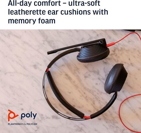 Plantronics - Blackwire C5210 - Wired, Single Ear (Monaural) Headset with Boom Mic - Computer Headset - USB-A, 3.5 mm to Connect to Your PC, Mac, Tablet, or Cell Phone in Saudi Arabia