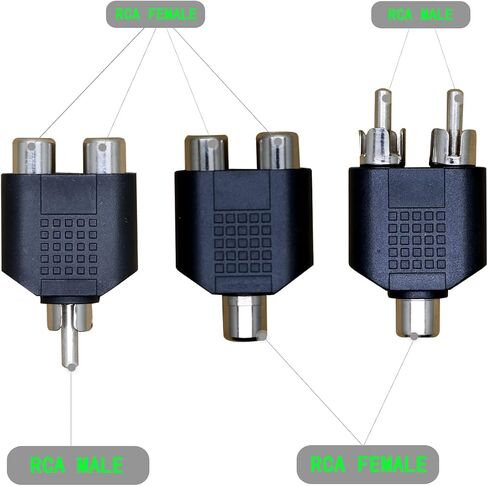 محول ستيريو ذكر 6.35 ملم 3.5 ملم الى 2 RCA انثى 3.2 F-2x3.2 RCA M ستيريو توصيل الصوت اثنين من الذكور 3.2 ملم (1/8 انش) وواحد انثى 3.2 ملم (1/8 انش) محول 【10 قطع in Saudi Arabia