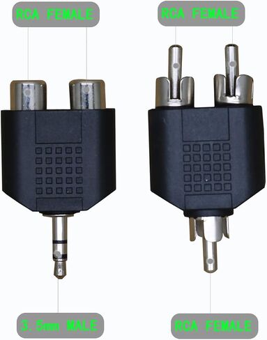 محول ستيريو ذكر 6.35 ملم 3.5 ملم الى 2 RCA انثى 3.2 F-2x3.2 RCA M ستيريو توصيل الصوت اثنين من الذكور 3.2 ملم (1/8 انش) وواحد انثى 3.2 ملم (1/8 انش) محول 【10 قطع in Saudi Arabia