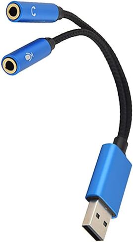 بطاقة صوت USB rgzhihuifz، مقبس USB إلى الصوت، مقبس سماعة رأس وميكروفون USB-A إلى 3.5 مم أنثى TRS، بطاقة صوت ستيريو خارجية لأجهزة PS4، PS5، الكمبيوتر الشخصي، Mac، الكمبيوتر المحمول، أجهزة الكمبيوتر المكتبية، سماعة الرأس والمزيد (5.8 بوصة) in Saudi Arabia