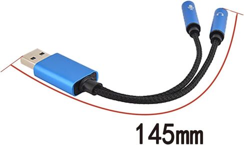 بطاقة صوت USB rgzhihuifz، مقبس USB إلى الصوت، مقبس سماعة رأس وميكروفون USB-A إلى 3.5 مم أنثى TRS، بطاقة صوت ستيريو خارجية لأجهزة PS4، PS5، الكمبيوتر الشخصي، Mac، الكمبيوتر المحمول، أجهزة الكمبيوتر المكتبية، سماعة الرأس والمزيد (5.8 بوصة) in Saudi Arabia