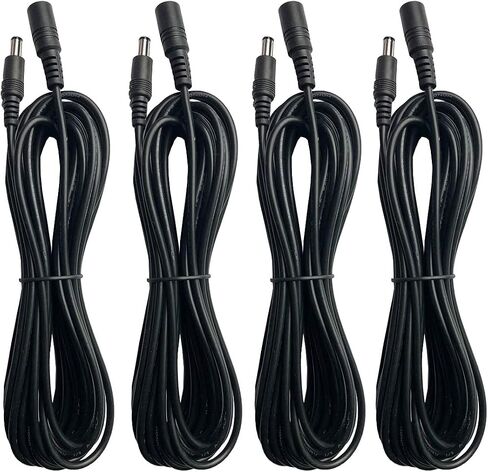 4Pack 2.1mm x 5.5mm Power Extension Cable 10ft (3M), DC 12v Power Adapter Extension Cord, Male to Female Plug Cable for Security Camera, DVR, LED Strip Lights etc in Saudi Arabia