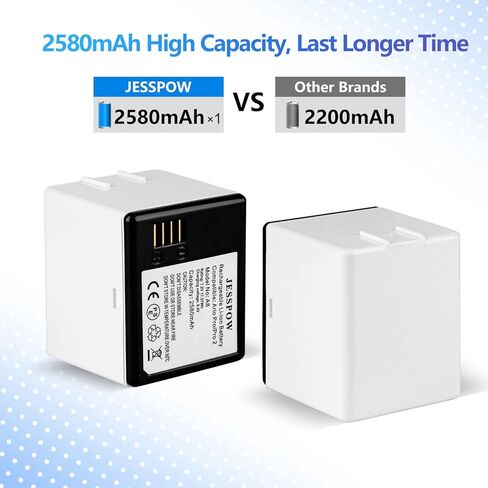 بطارية بديلة JESSPOW لـ Arlo Pro، Arlo Pro 2 (VMA4400) حزمة واحدة من بطاريات ليثيوم أيون قابلة لإعادة الشحن بقدرة 2580 مللي أمبير في الساعة لـ Arlo Pro/Pro 2 [فقط لكاميرا Arlo Pro/Pro 2] in Kuwait