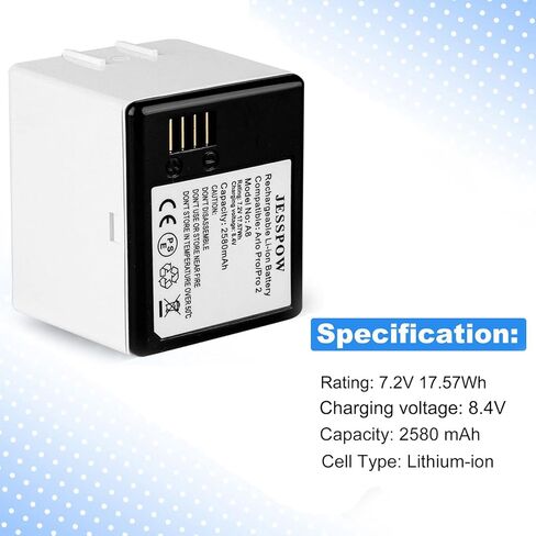 بطارية بديلة JESSPOW لـ Arlo Pro، Arlo Pro 2 (VMA4400) حزمة واحدة من بطاريات ليثيوم أيون قابلة لإعادة الشحن بقدرة 2580 مللي أمبير في الساعة لـ Arlo Pro/Pro 2 [فقط لكاميرا Arlo Pro/Pro 2] in Kuwait