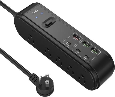 PD 20W USB C Power Strip Surge Protector, 10 Outlets and 3 USB C &3 USB A Ports, 6ft Extension Cord, Overload Protection, Desktop High-Speed Charging Station Power Bar for iPhone 14, 1875W/15A, 4500J in Kuwait