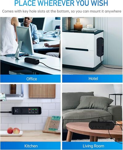 PD 20W USB C Power Strip Surge Protector, 10 Outlets and 3 USB C &3 USB A Ports, 6ft Extension Cord, Overload Protection, Desktop High-Speed Charging Station Power Bar for iPhone 14, 1875W/15A, 4500J in Kuwait