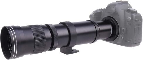 Foto4easy 420-800mm F/8.3-16 Telephoto Zoom Lens with 2 X Teleconverter Lens and T2/T to EOS EF Mount Adapter for Canon EOS Rebel T1i T6 T6i T7i 5D 5DII 5DIII 6D 7D 7DII 70D 77D1200D 1300D Cameras in Saudi Arabia