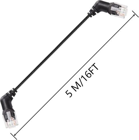 SinLoon 360° Rotation CAT6A Ethernet Cable,Right Angle High Speed 10Gbps 500Mhz Network Cord, Soft Nylon Net LAN Super Light Cord,UTP Shielded Twisted Pair for PC,Router,Modem,Printer (0.5M/1.64FT) in Kuwait
