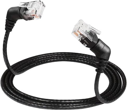 SinLoon 360° Rotation CAT6A Ethernet Cable,Right Angle High Speed 10Gbps 500Mhz Network Cord, Soft Nylon Net LAN Super Light Cord,UTP Shielded Twisted Pair for PC,Router,Modem,Printer (0.5M/1.64FT) in Kuwait