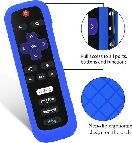 4 Pack Remote Case, Battery Cover for TCL Roku Smart TV Steaming Stick Remote, Silicone Protective Controller Universal Sleeve Skin Glow in the Dark Green Blue Purple Red in Kuwait