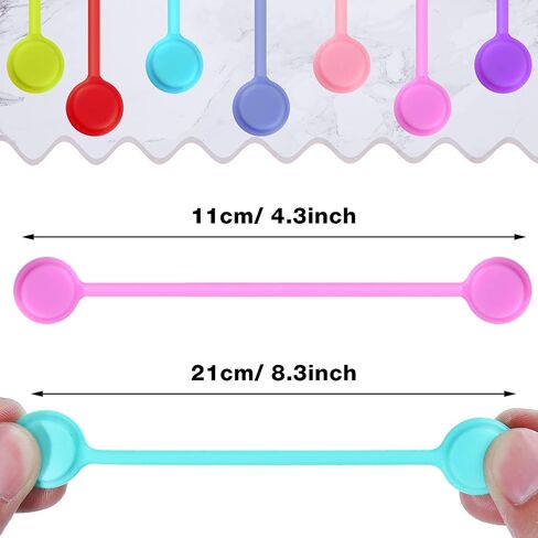 32 Pcs Magnetic Cable Ties 4 Inch Silicone Cable Management Ties Magnet Cord Ties Reusable Cord Clips for Bundling, Organizing, Holding Cable Wire Cord to Fridge Home Car Office, Simple Style in Kuwait