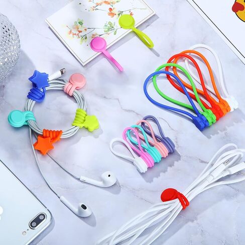 32 Pcs Magnetic Cable Ties 4 Inch Silicone Cable Management Ties Magnet Cord Ties Reusable Cord Clips for Bundling, Organizing, Holding Cable Wire Cord to Fridge Home Car Office, Simple Style in Kuwait