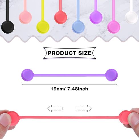 32 Pcs Magnetic Cable Ties 4 Inch Silicone Cable Management Ties Magnet Cord Ties Reusable Cord Clips for Bundling, Organizing, Holding Cable Wire Cord to Fridge Home Car Office, Simple Style in Kuwait